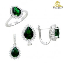 Gümüş zirkon taşlı set